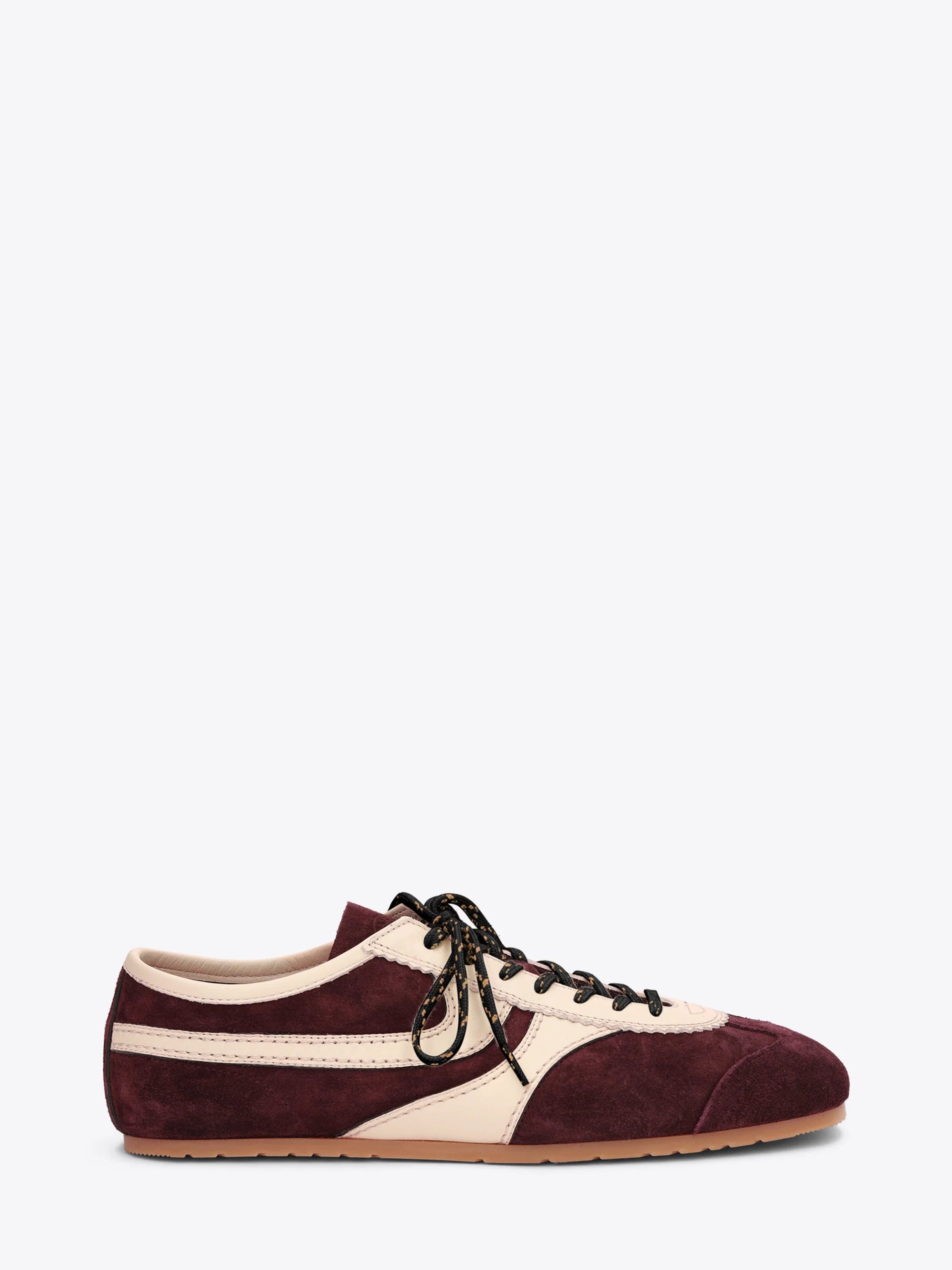 DRIES VAN NOTEN DARK PURPLE/CREAM SNEAKERS