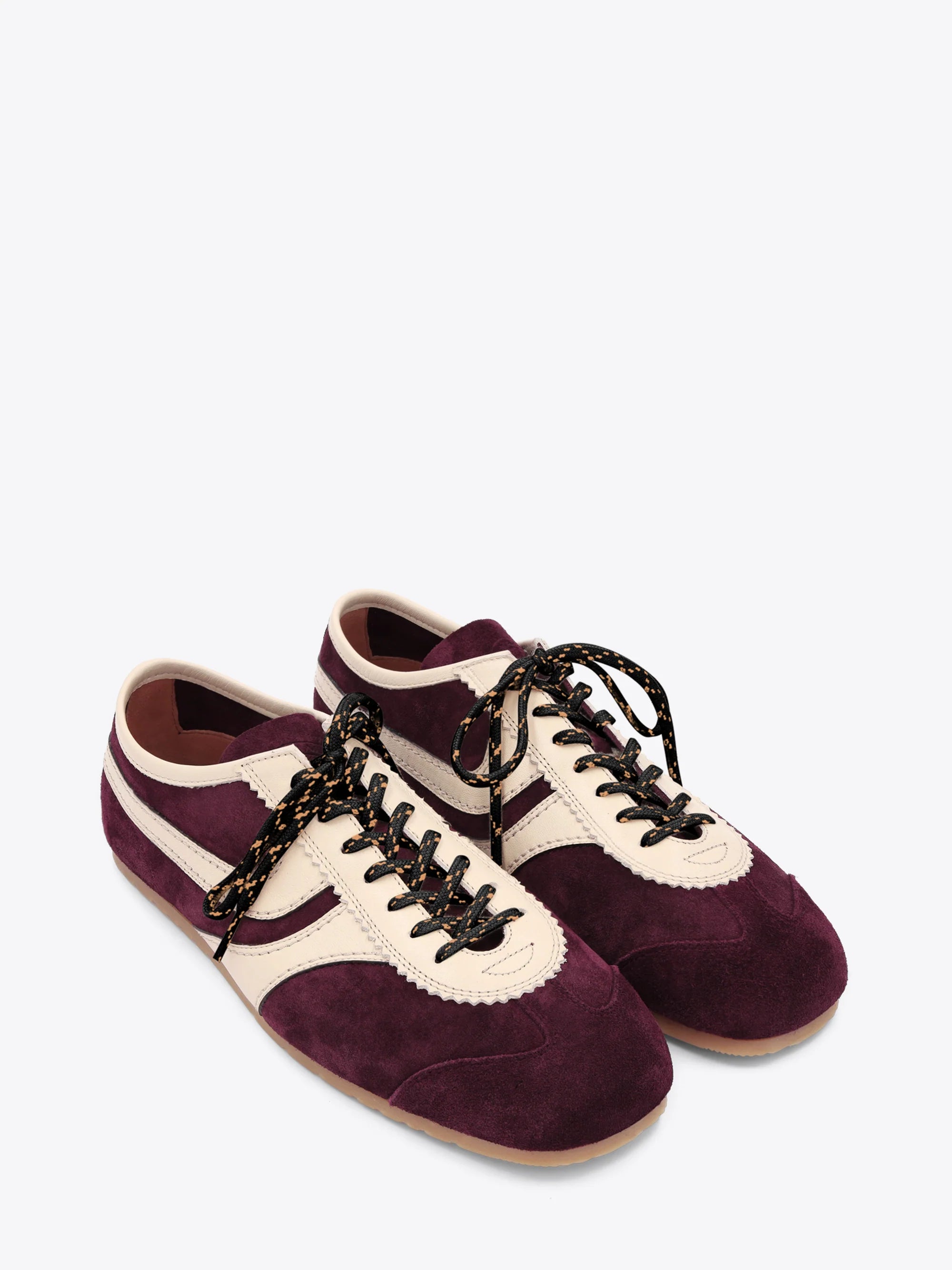 DRIES VAN NOTEN DARK PURPLE/CREAM SNEAKERS