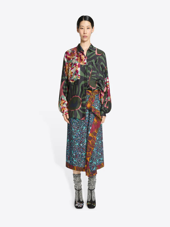 DRIES VAN NOTEN PRINTED COCOON SHIRT