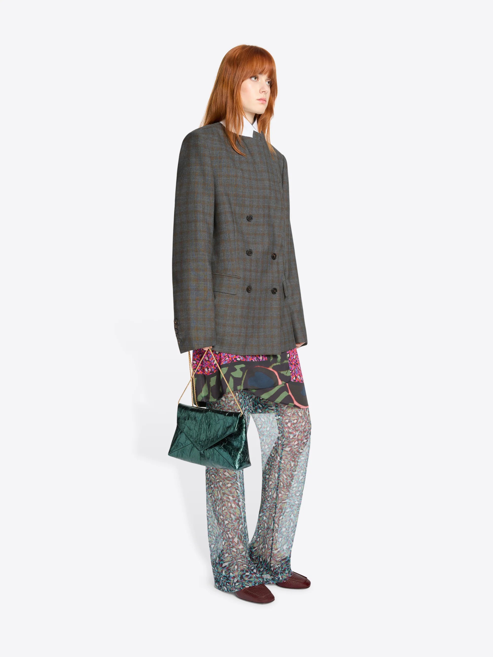 DRIES VAN NOTEN LARGE ENVELOPE BAG FOREST