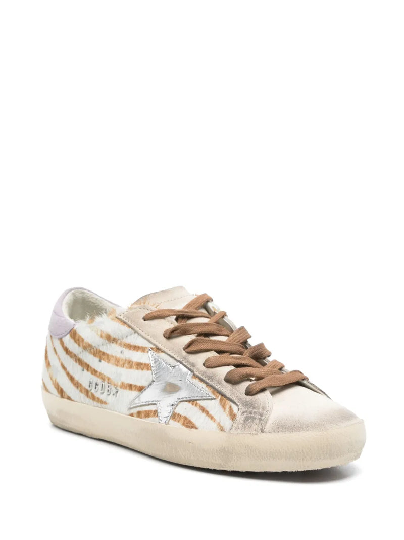 GOLDEN GOOSE SUPER STAR ZEBRA & LILAC SUEDE