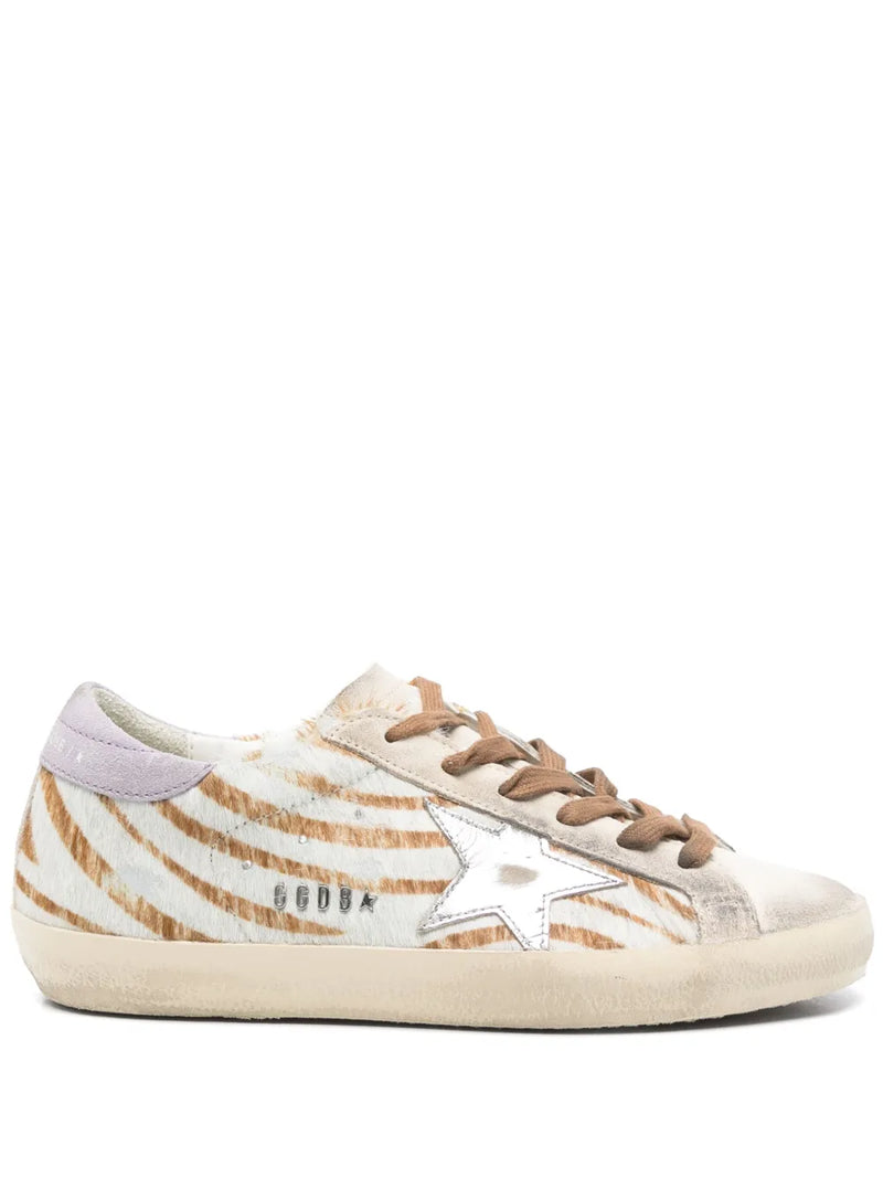 GOLDEN GOOSE SUPER STAR ZEBRA & LILAC SUEDE
