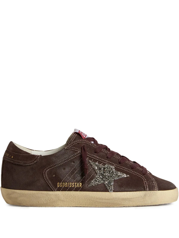 GOLDEN GOOSE SUPERSTAR GLITTER STAR & FADED BURGUNDY