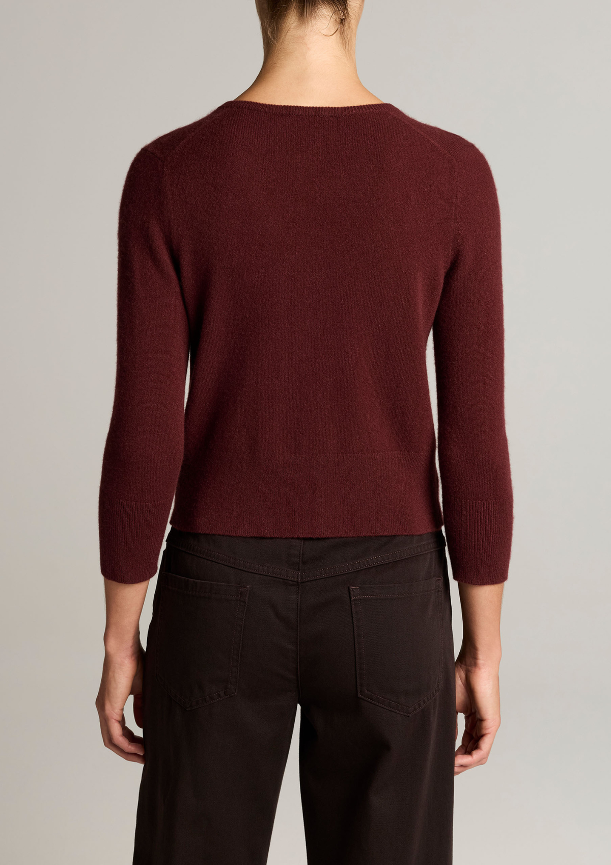 VINCE METAL BUTTON CARDIGAN BLACK ROSE
