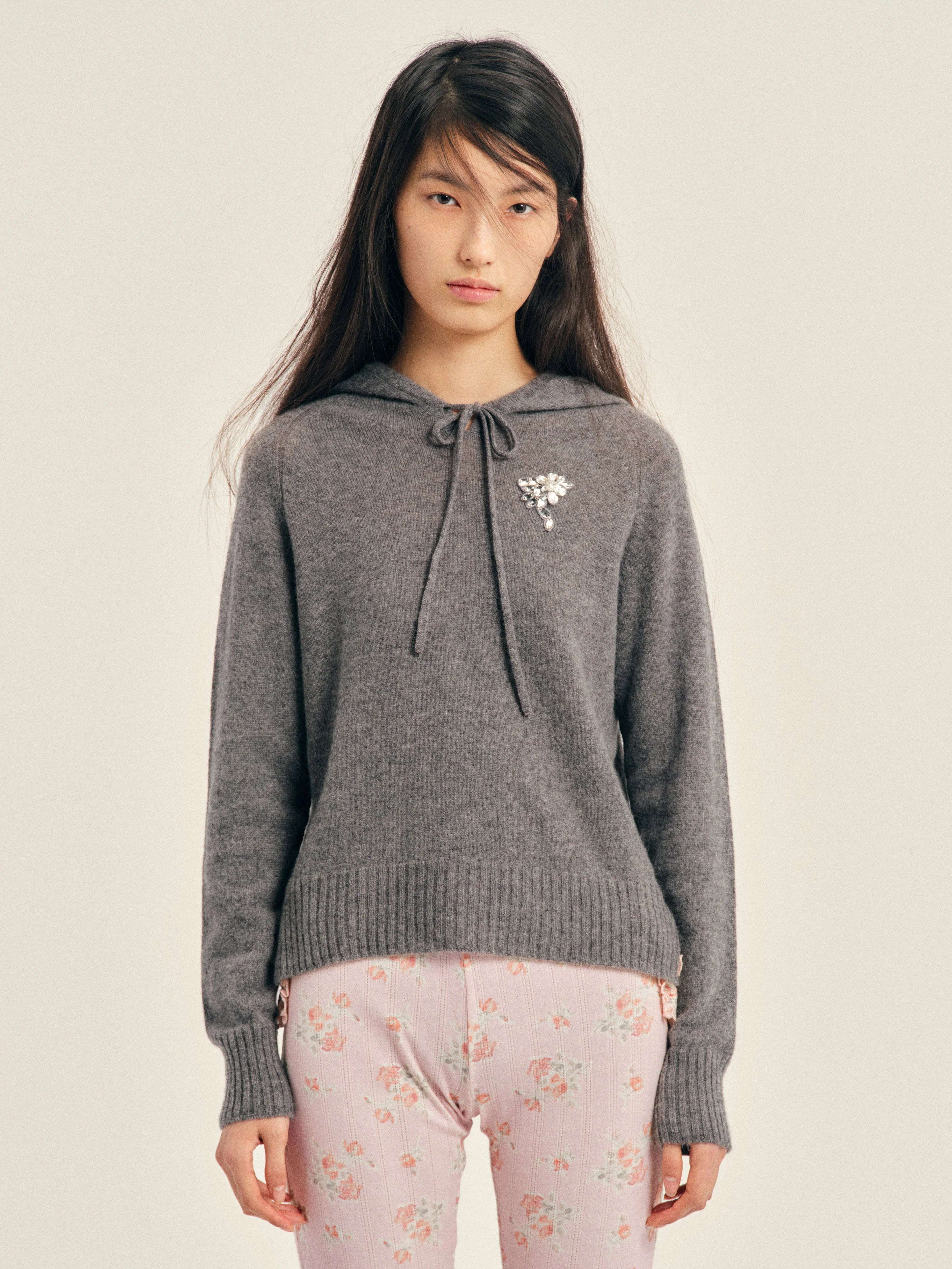 SIMONE ROCHA EMBELLISHED CASHMERE HOODIE