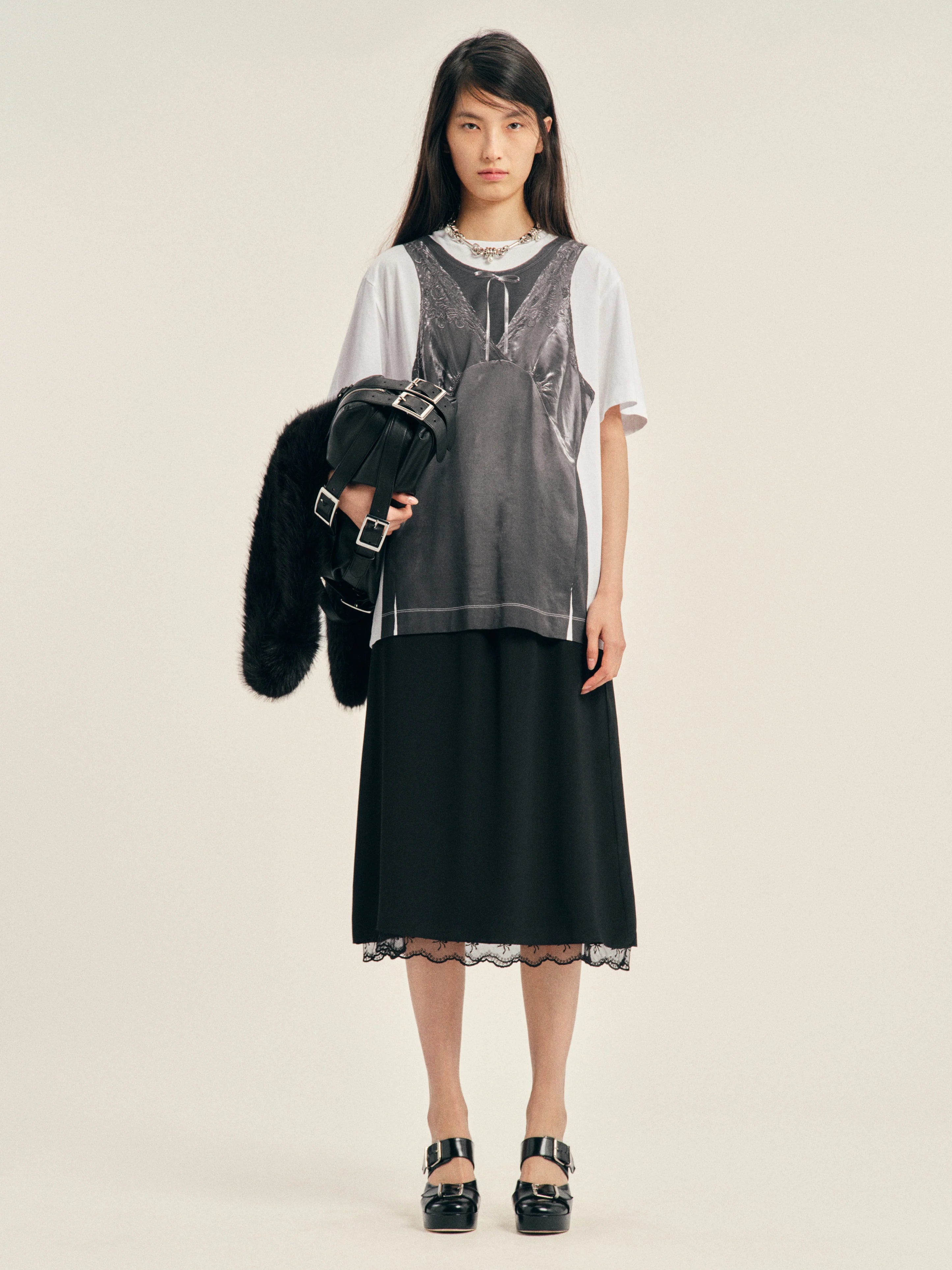 SIMONE ROCHA LACE TRIM NEGLIGEE SKIRT
