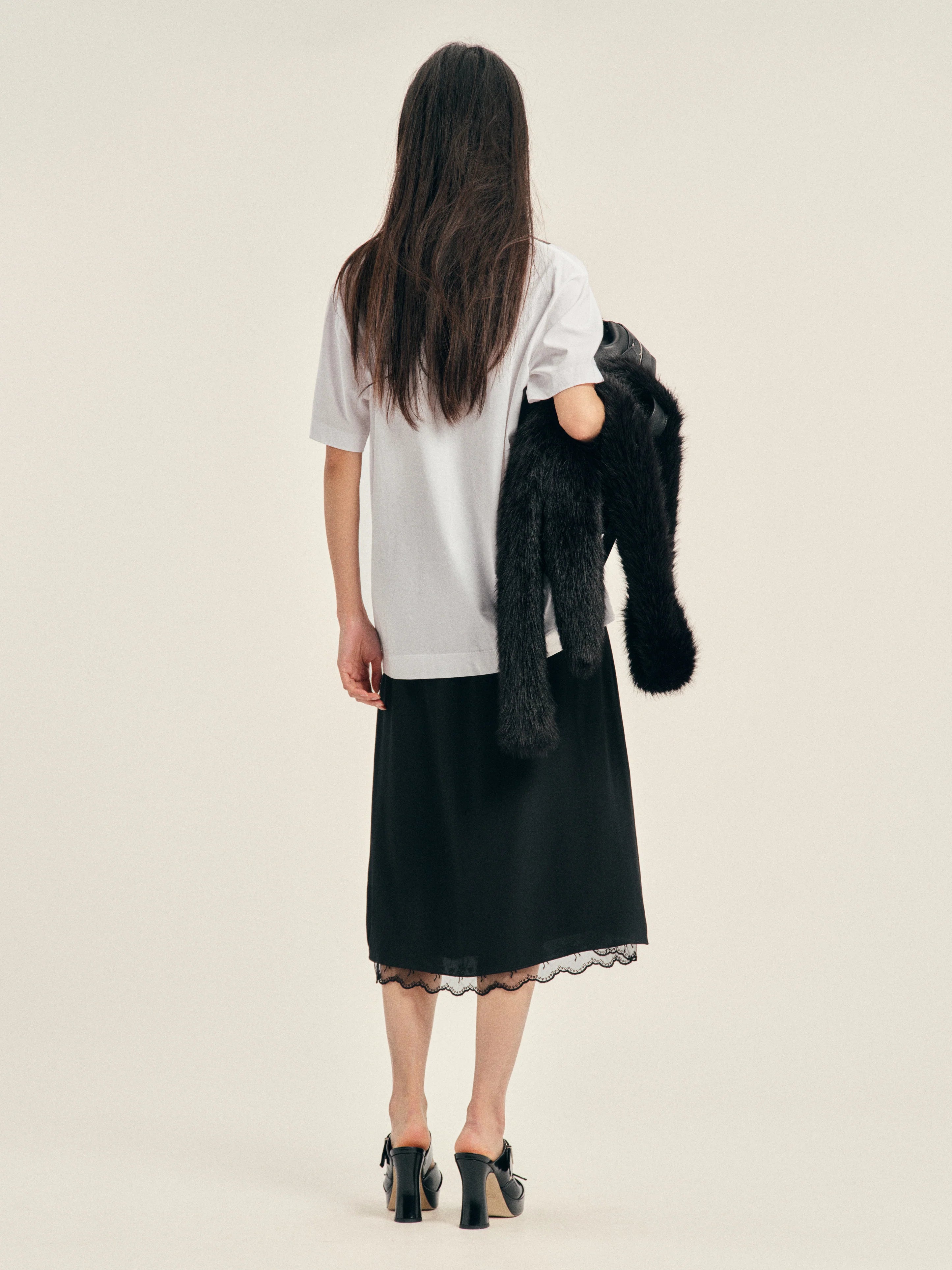 SIMONE ROCHA LACE TRIM NEGLIGEE SKIRT