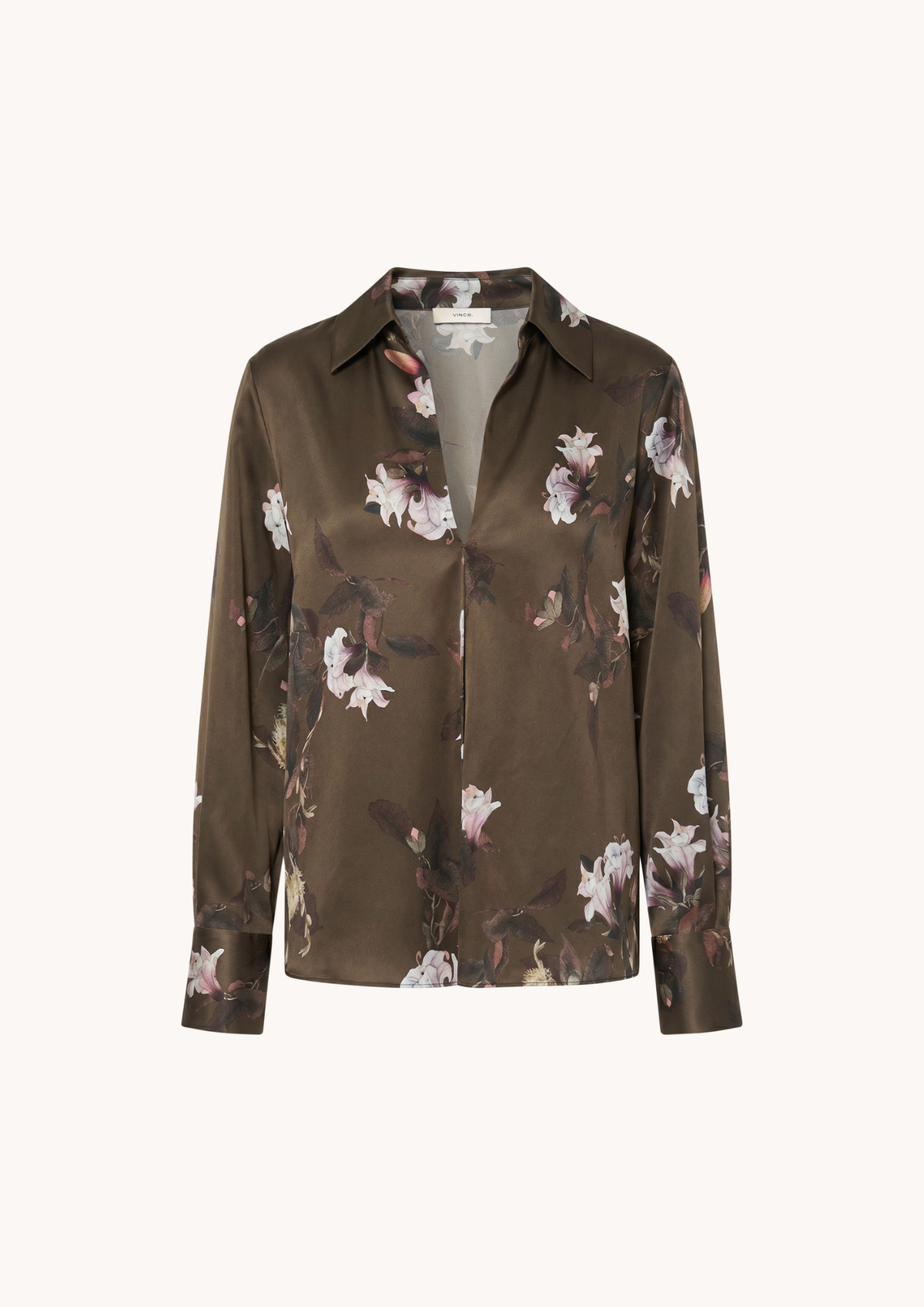 VINCE LILY VINE SILK BIAS BLOUSE