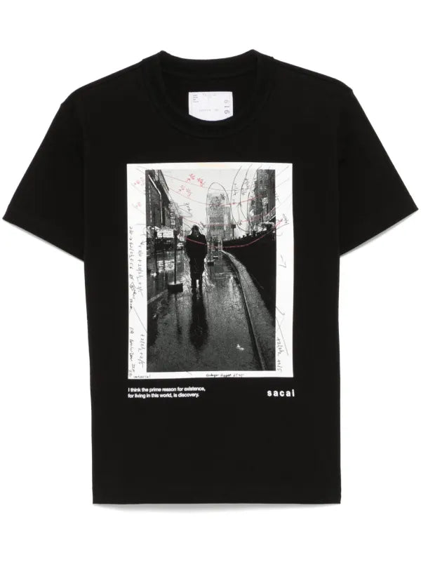 SACAI BLACK JAMES DEAN TSHIRT