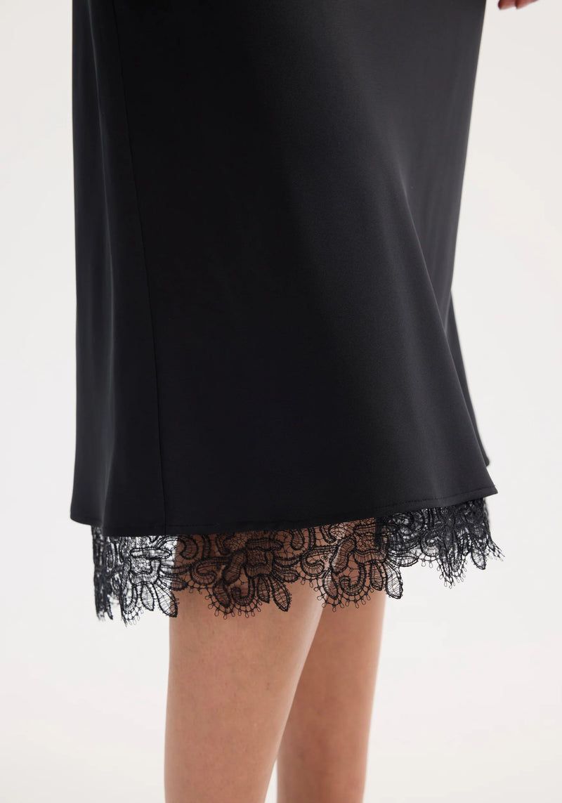 RÓHE LACE-TRIMMED SILK SKIRT