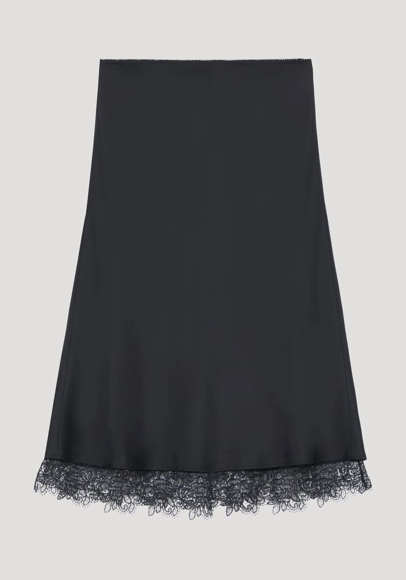 RÓHE LACE-TRIMMED SILK SKIRT
