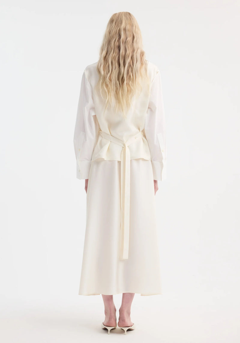 RÓHE POPLIN SILK COMBINED GILET DRESS