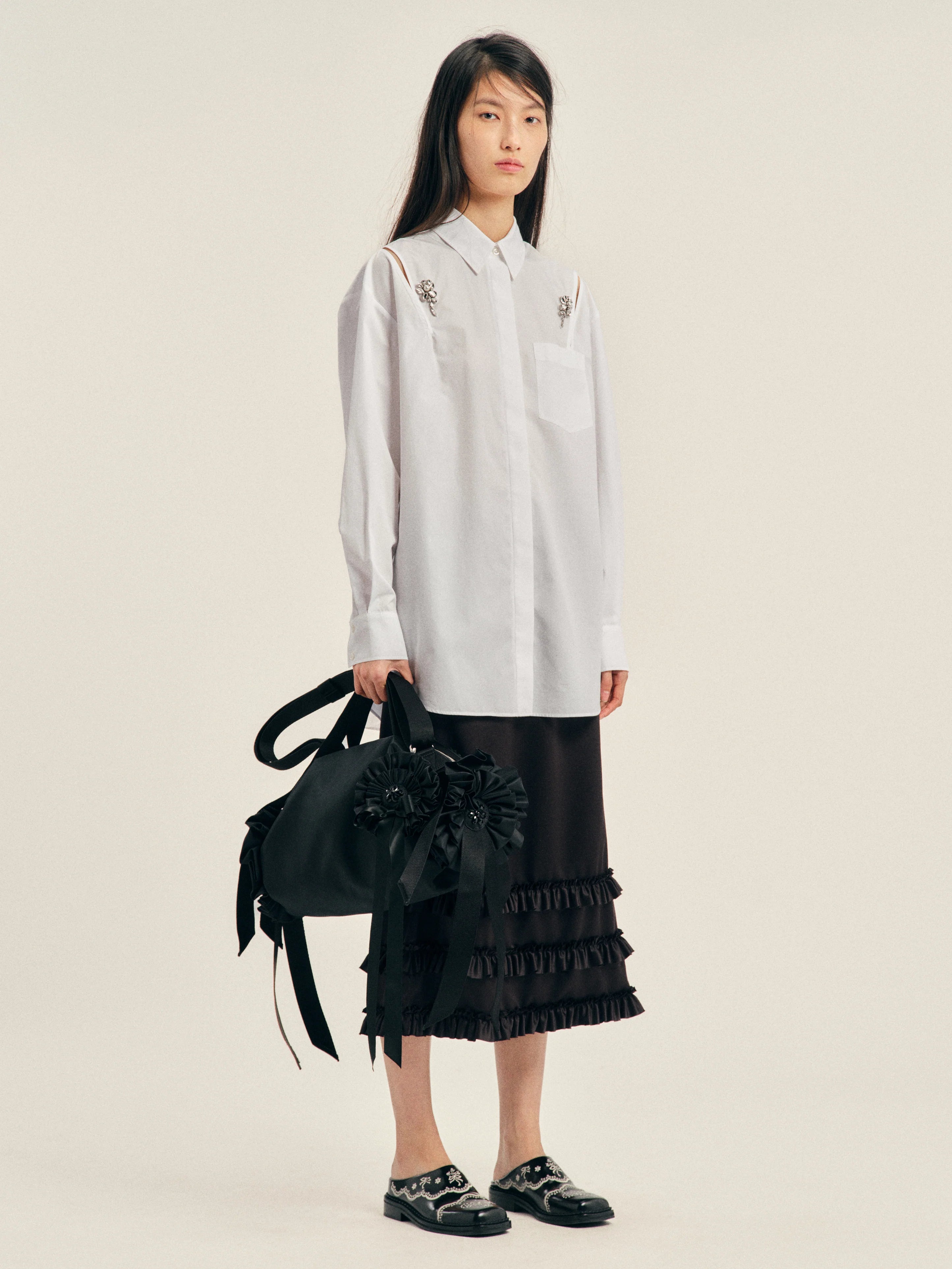 SIMONE ROCHA EMBELLISHED SLASH SHIRT