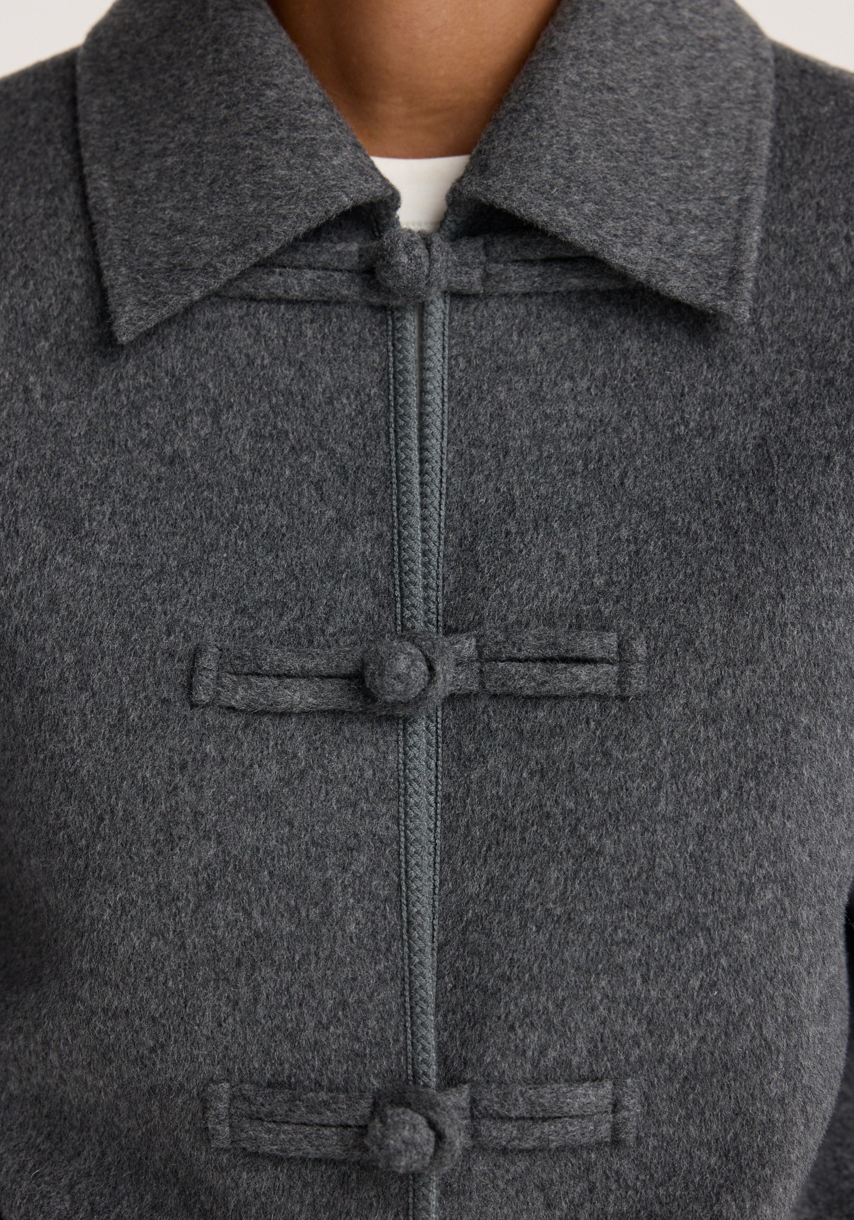 RÓHE DOUBLE-FACED WOOL PANKOU CLOSURE COAT