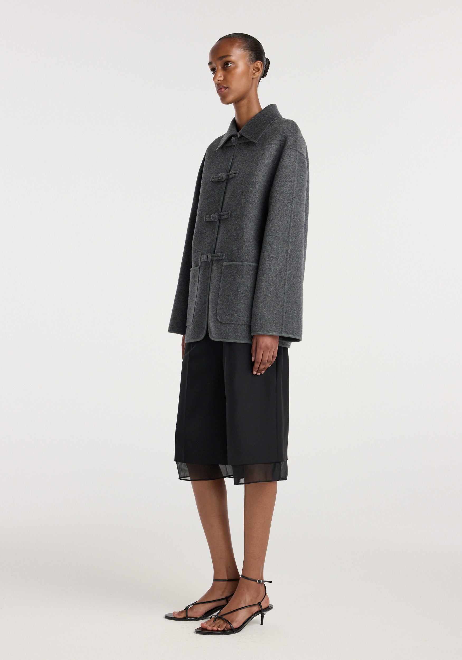 RÓHE DOUBLE-FACED WOOL PANKOU CLOSURE COAT