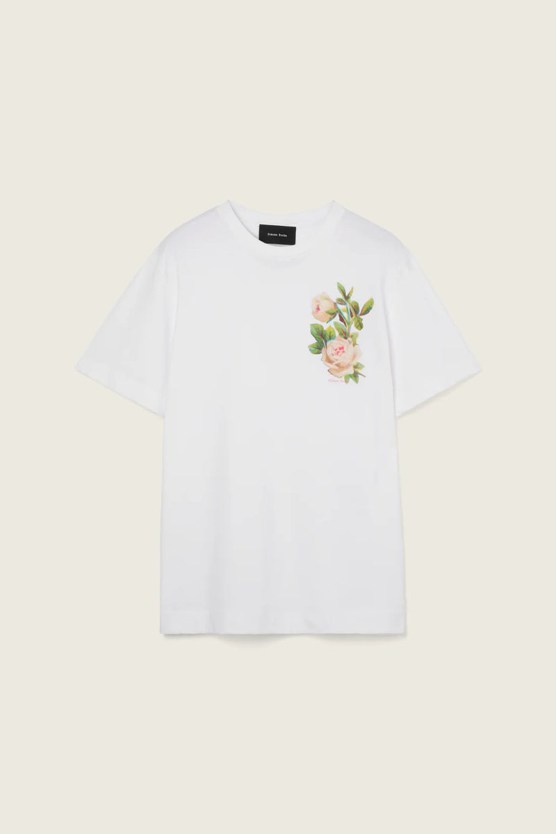 SIMONE ROCHA ROSE SHORT SLEEVE T-SHIRT WHITE