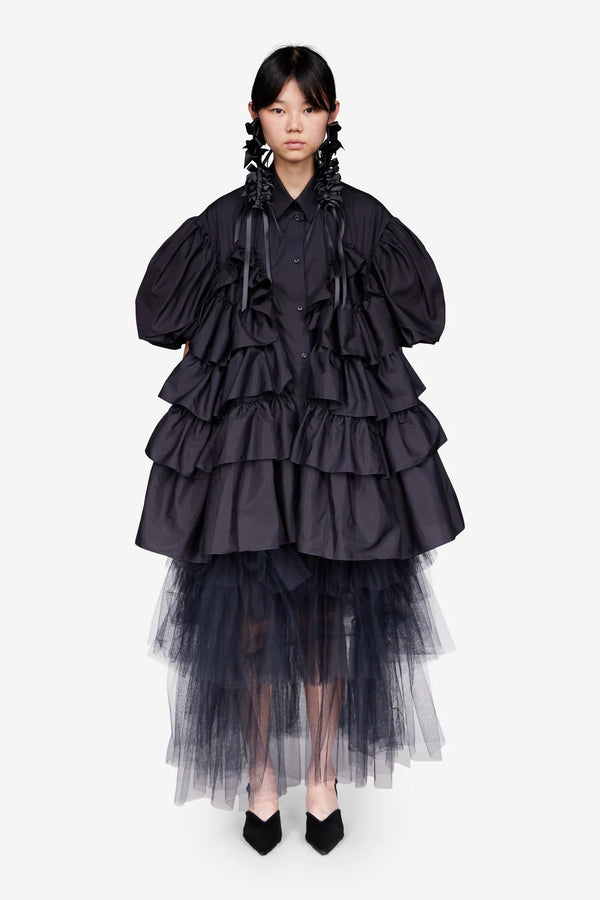 SIMONE ROCHA FRILL SHIRT IN BLACK