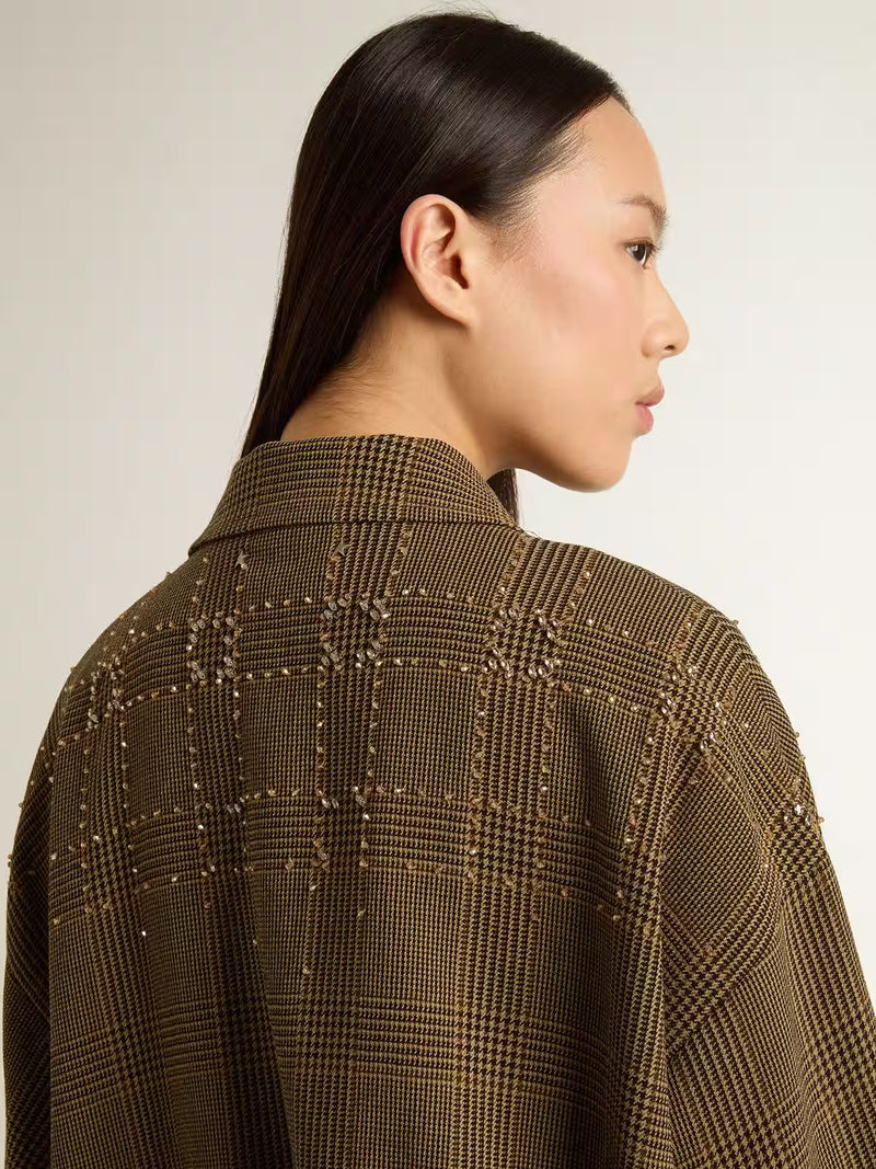 GOLDEN GOOSE ZIPPED CHECK BOMBER JACKET