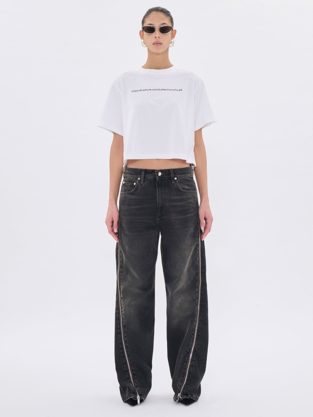 HAIKURE BONNIE ZIP JEANS VINTAGE BLACK