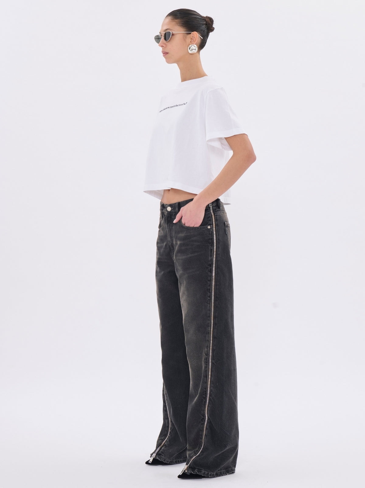 HAIKURE BONNIE ZIP JEANS VINTAGE BLACK