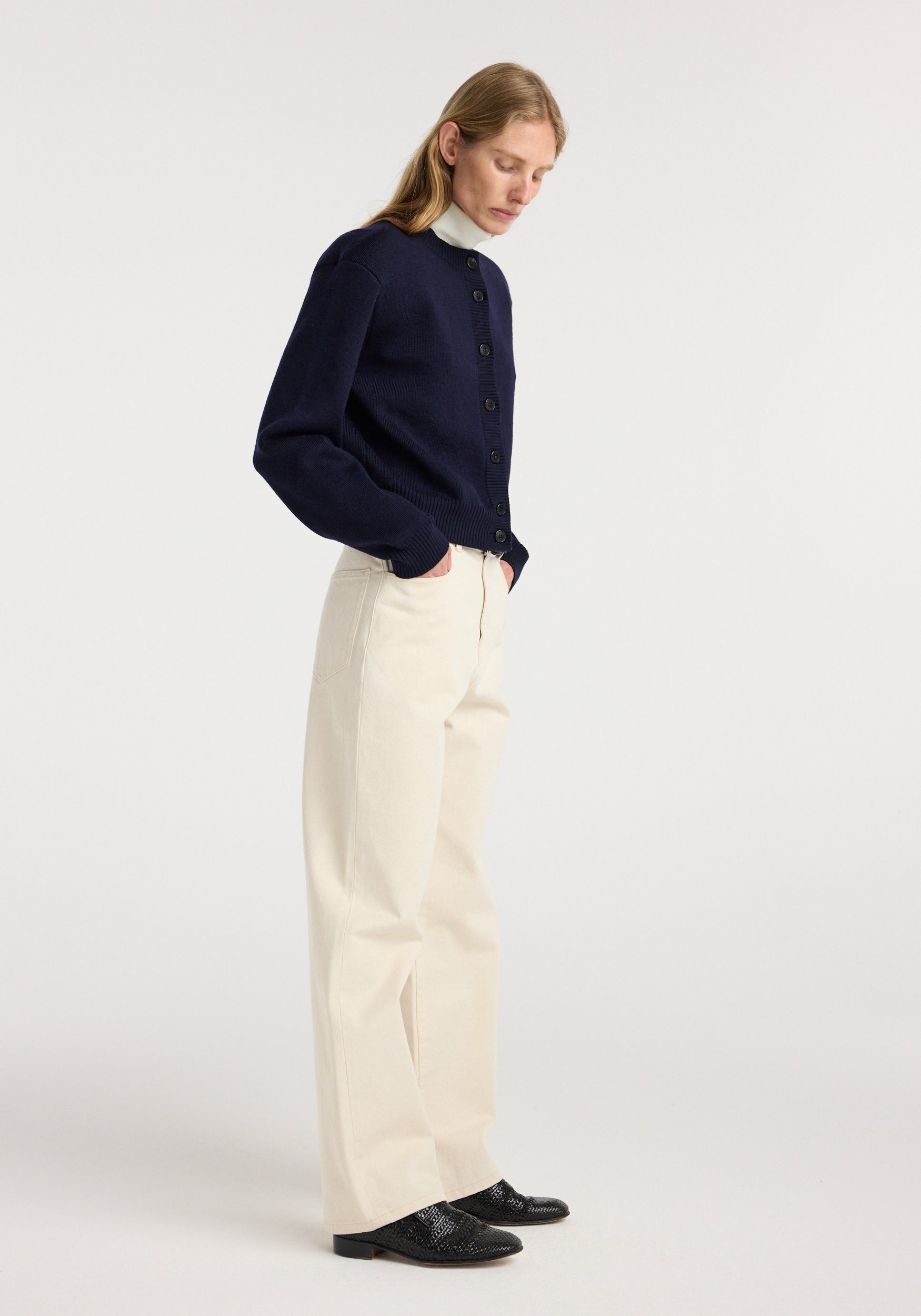 RÓHE STATEMENT SHOULDER CARDIGAN