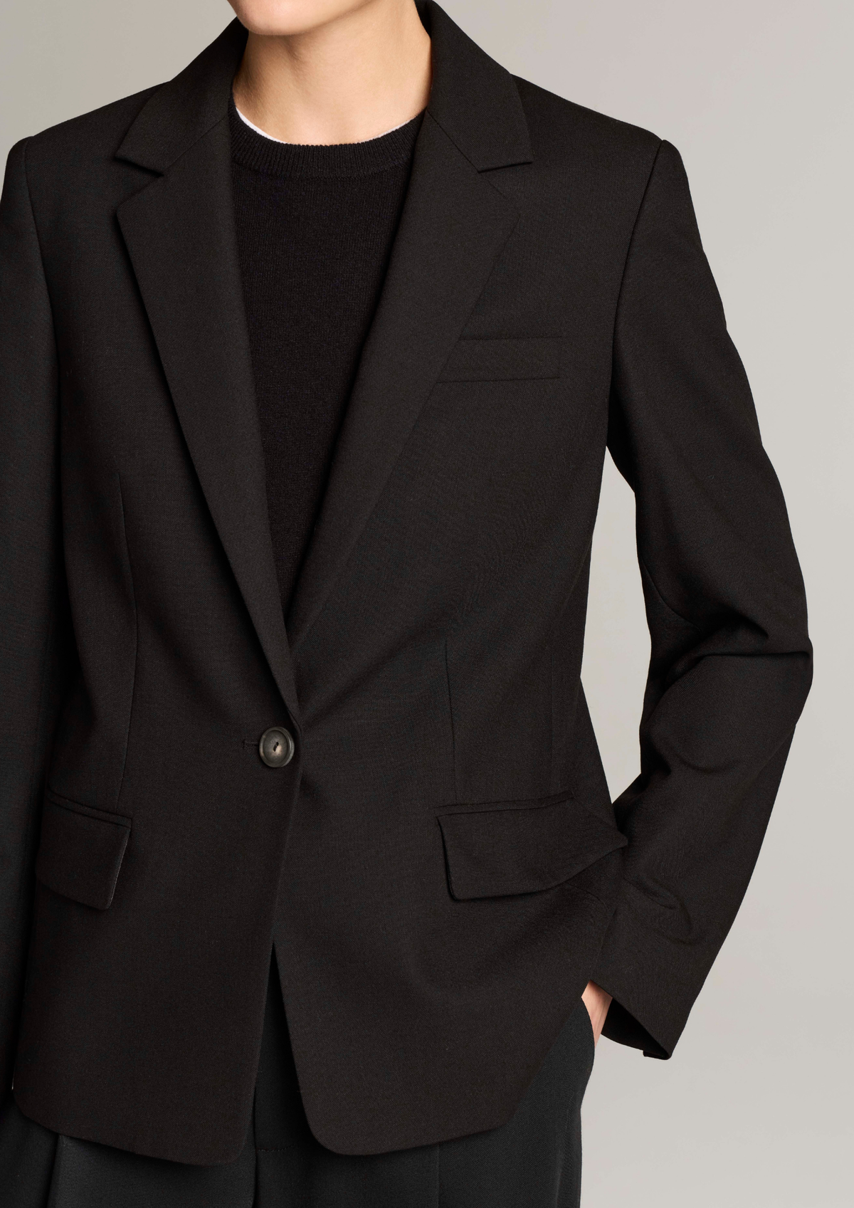 VINCE BLACK WOOL BLAZER