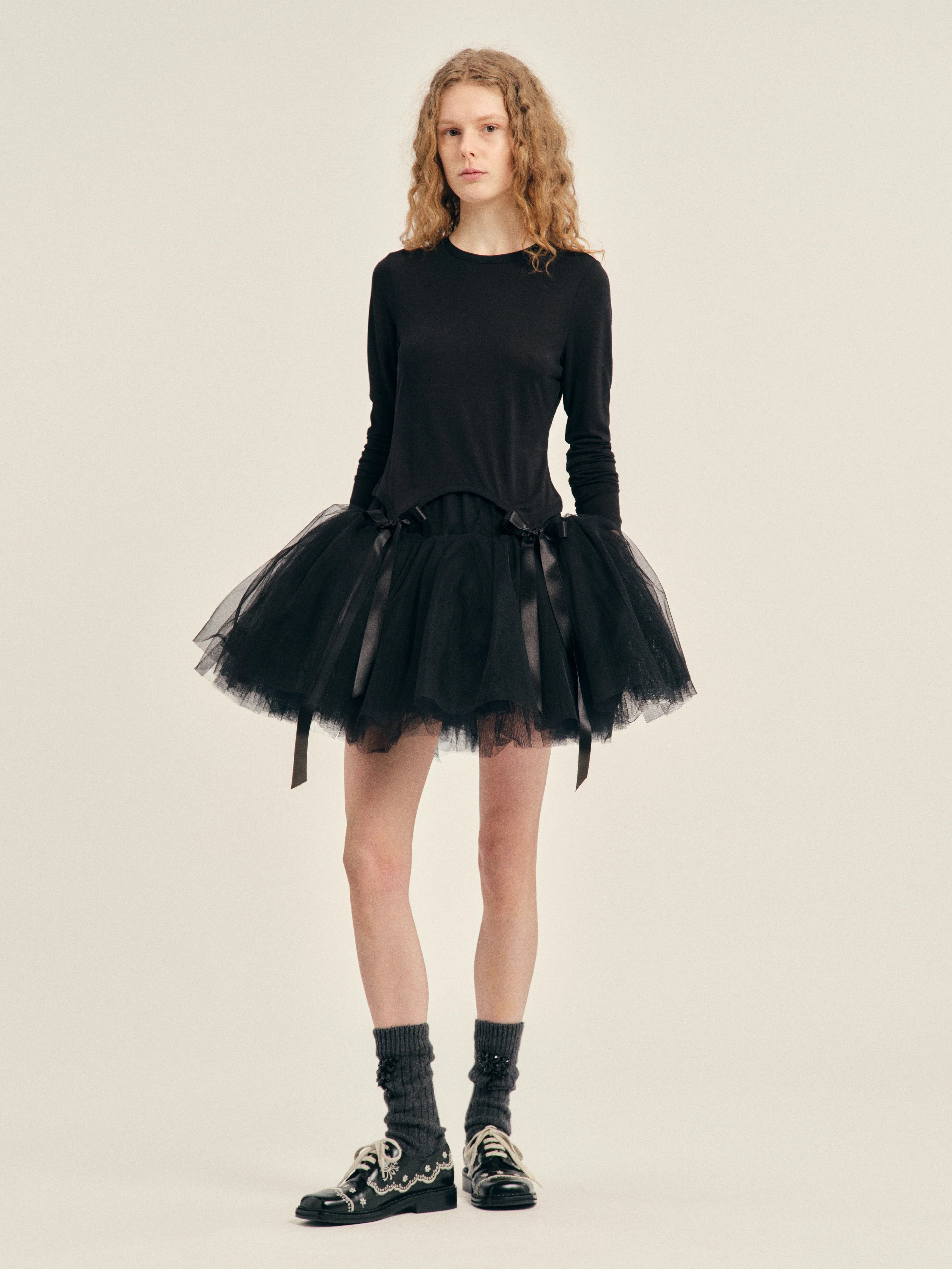 SIMONE ROCHA BOW-TAIL LONG-SLEEVE T-SHIRT