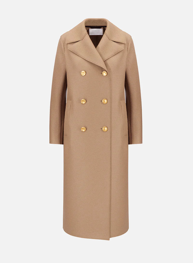 HARRIS WHARF GOLD BUTTON MILITARY COAT