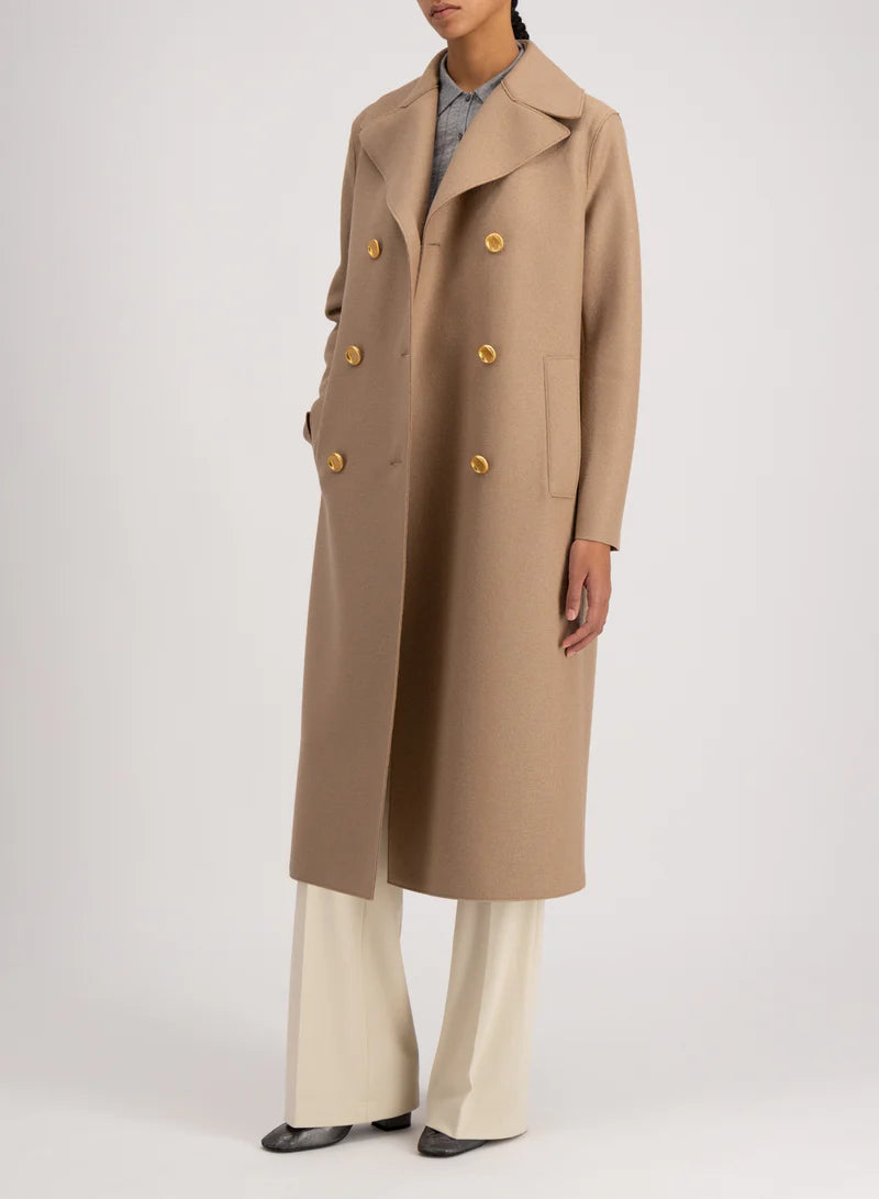 HARRIS WHARF GOLD BUTTON MILITARY COAT