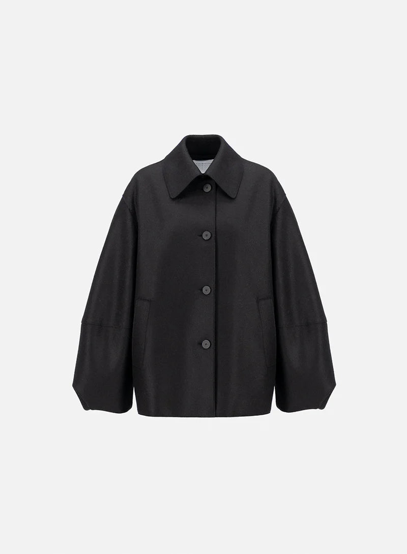 HARRIS WHARF BLACK PUFF SLEEVE JACKET