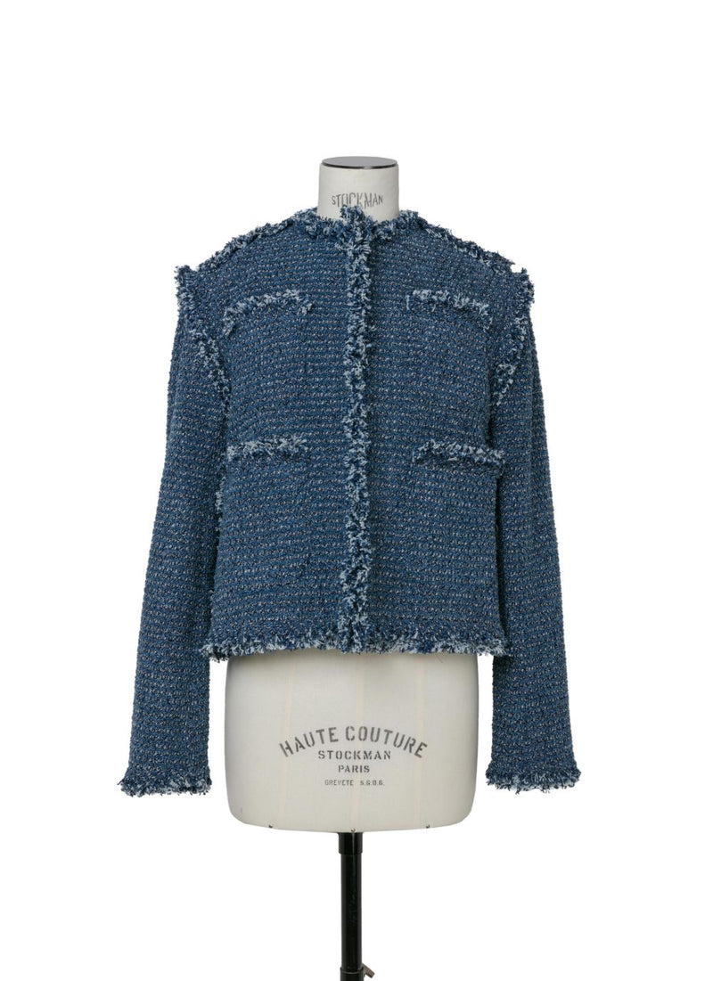 SACAI PUNCHING INDIGO DENIM JACKET