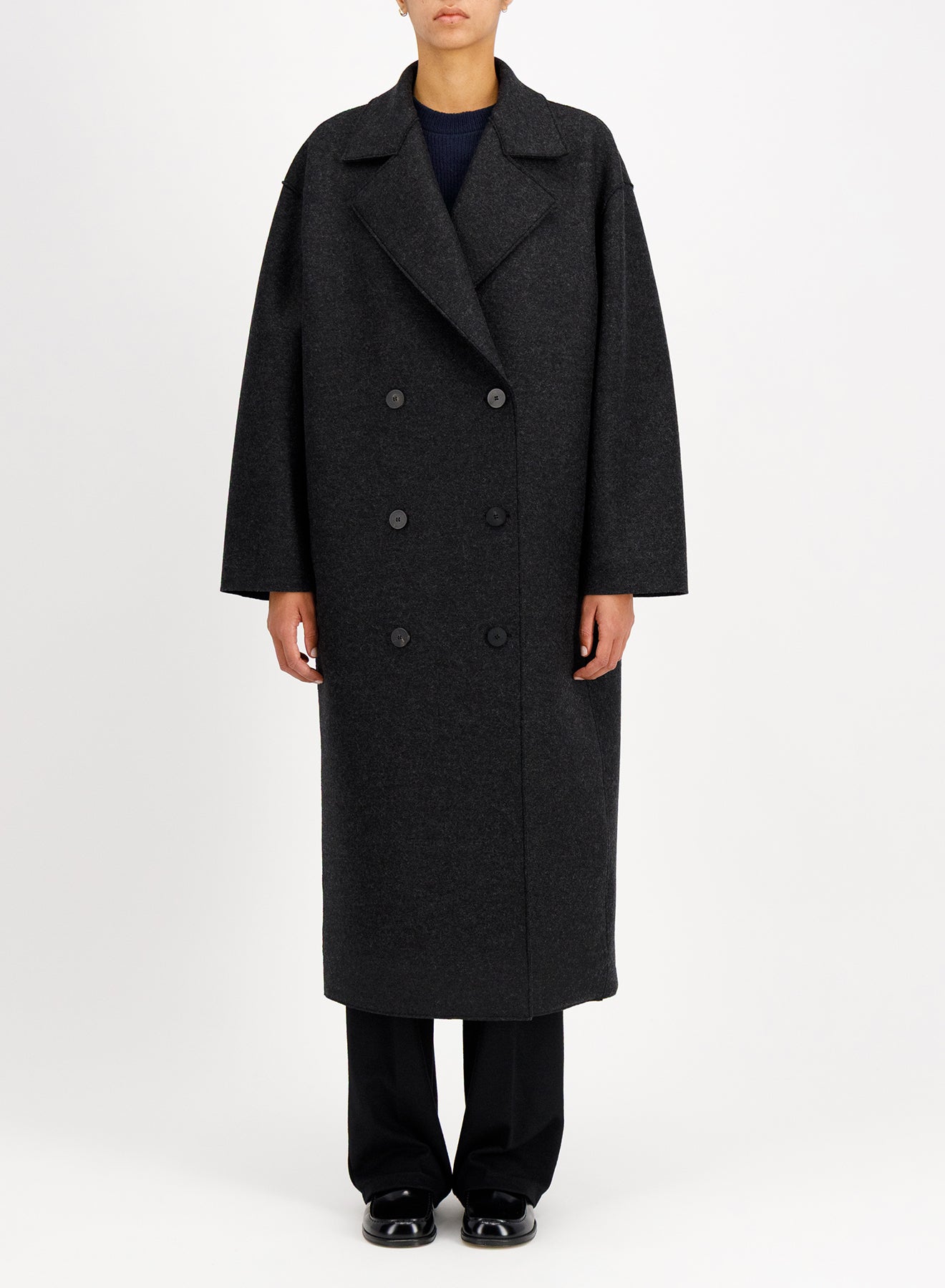 HARRIS WHARF LONDON GRANDAD DOUBLE-BREASTED COAT