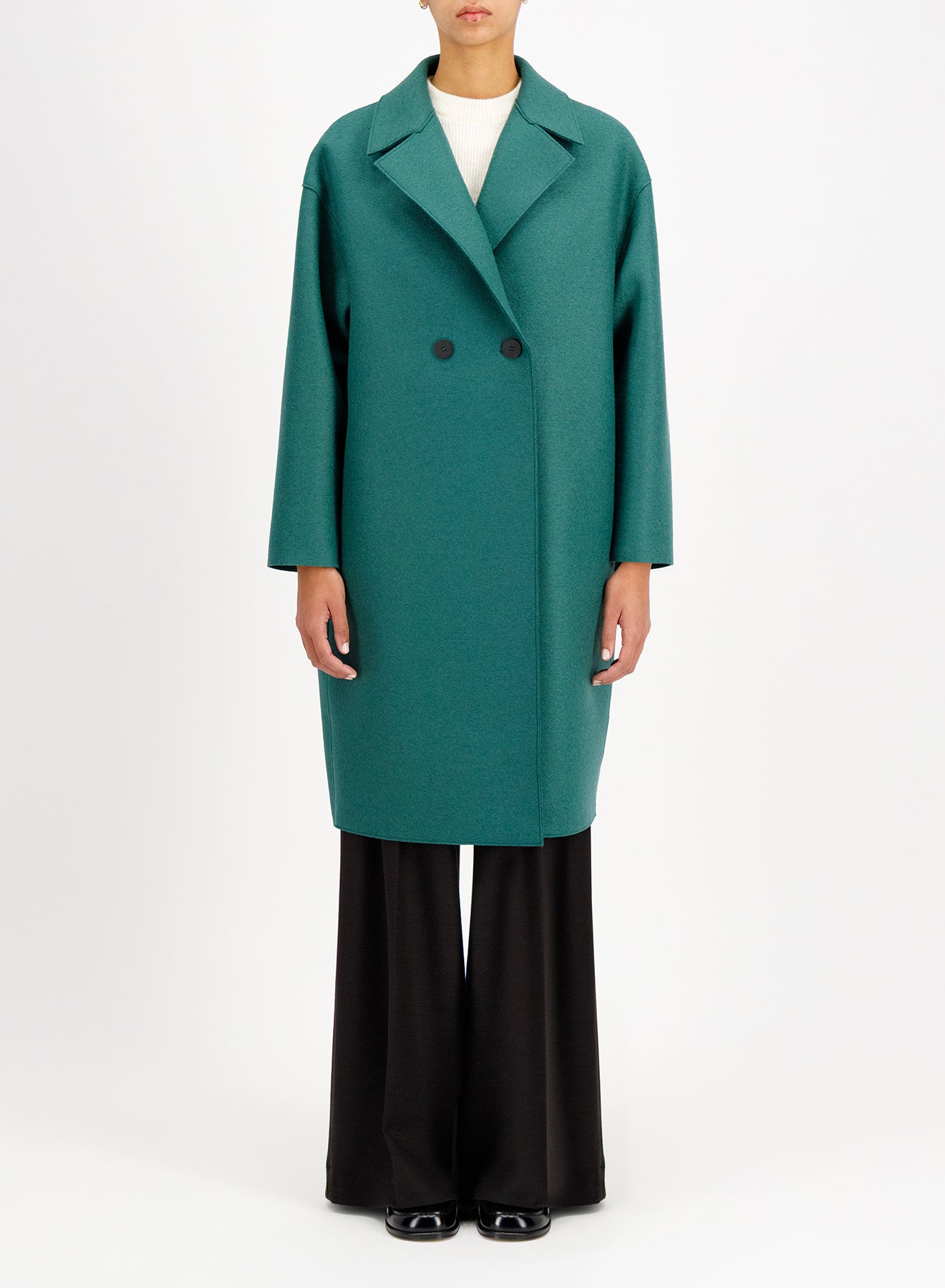 HARRIS WHARF LONDON DROPPED SHOULDER DOUBLE-BREASTED COAT