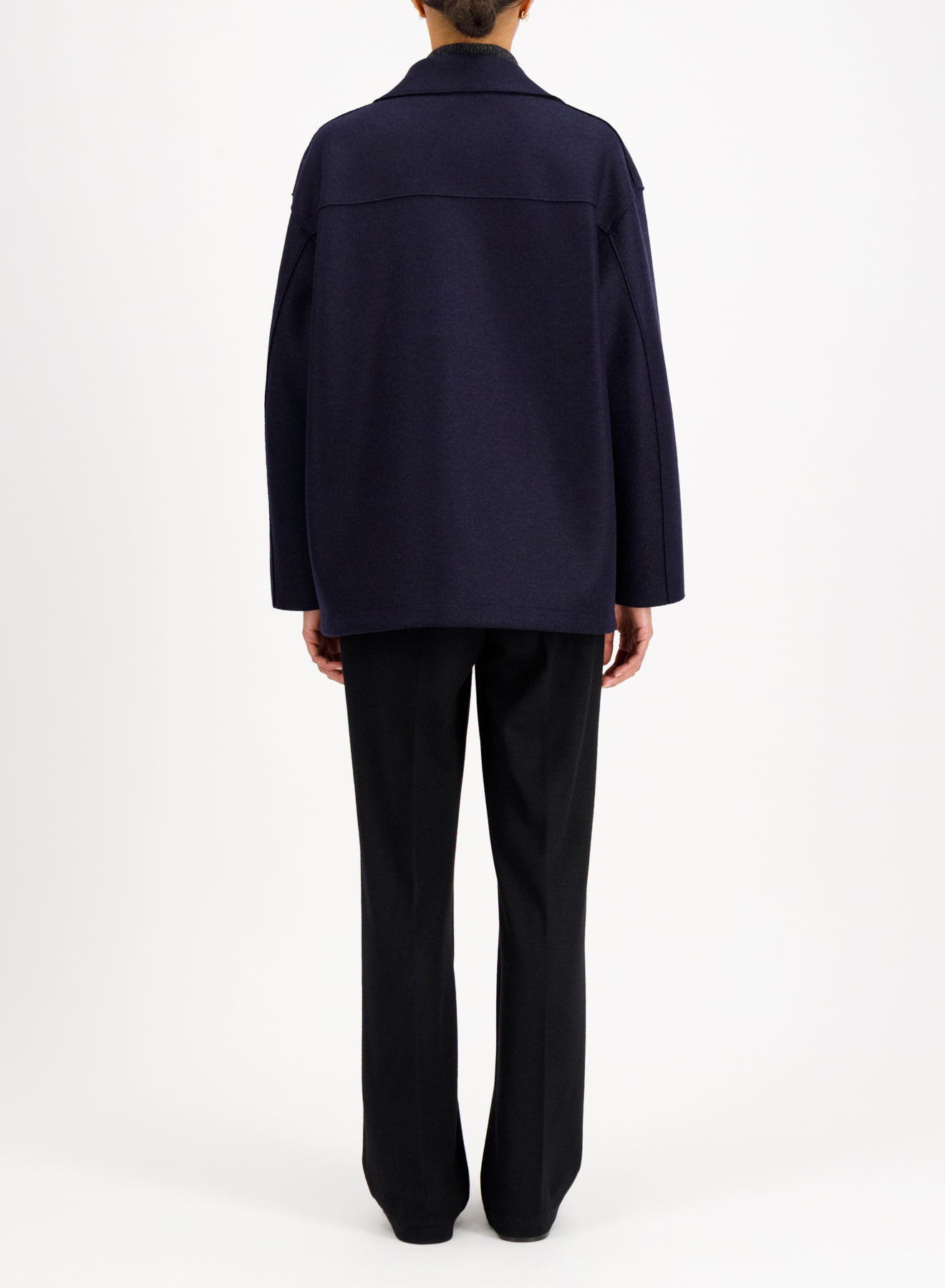 HARRIS WHARF LONDON CROPPED DOUBLE-BREASTED COAT