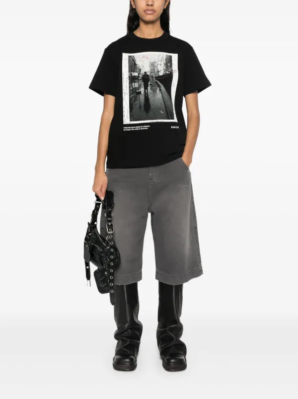 SACAI BLACK JAMES DEAN TSHIRT