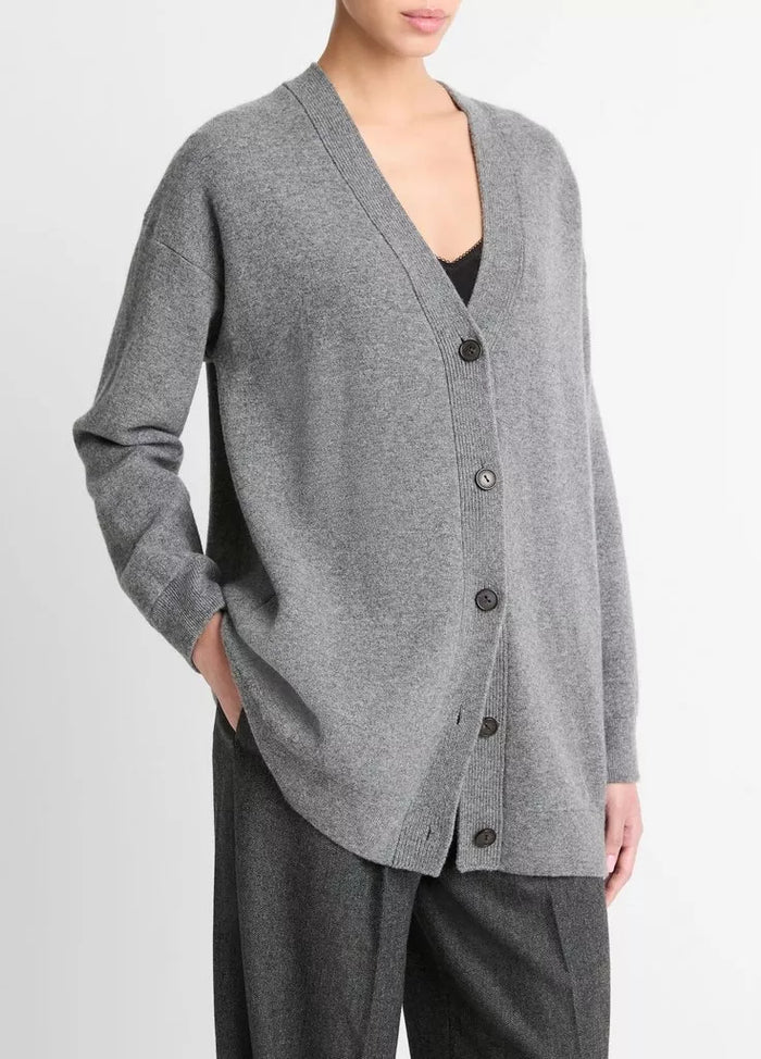 Vince Light Gray Wool Cashmere shops Blend Long Sweater Cardigan, Size M