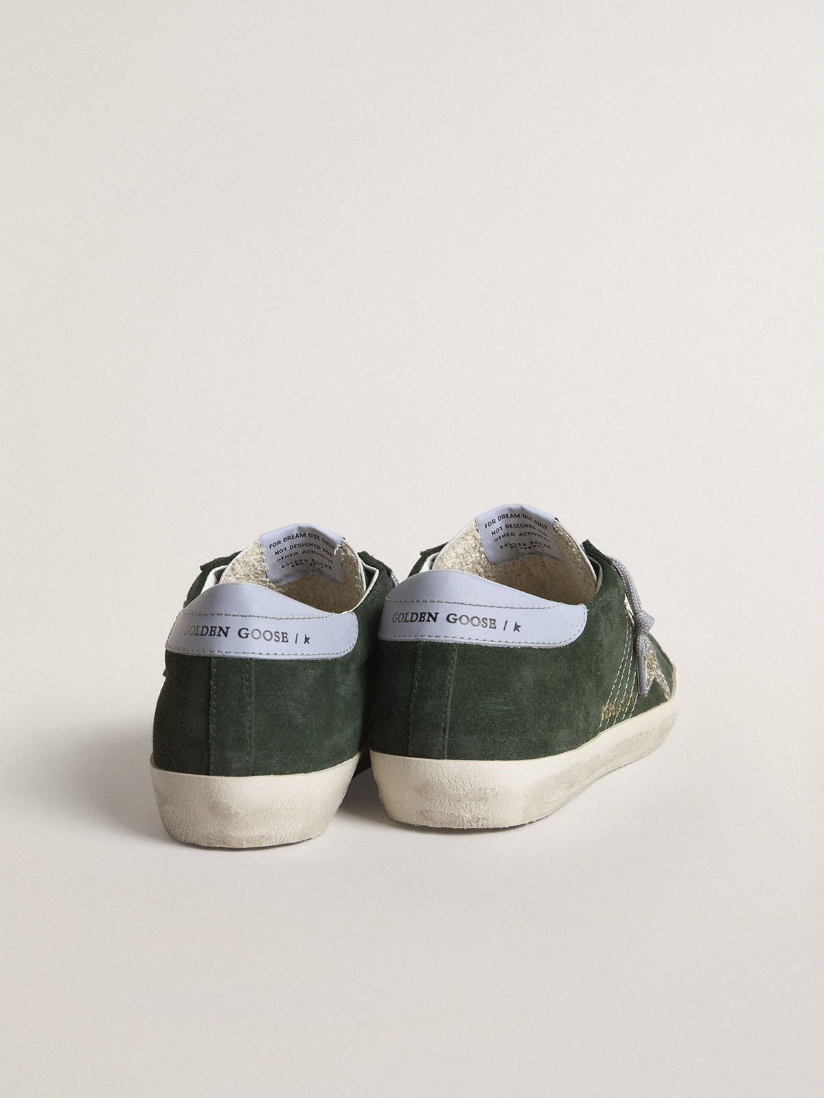 GOLDEN GOOSE SUPER-STAR GREEN/PLATINUM/QUARRY