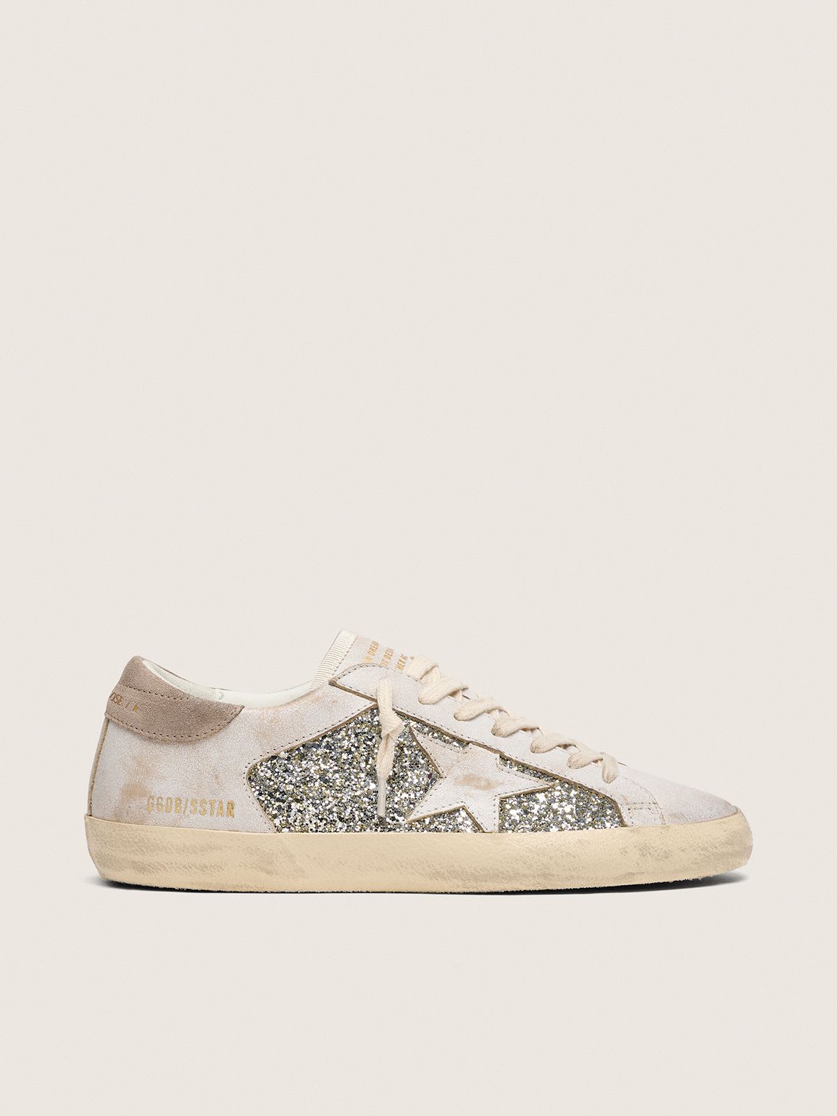 GOLDEN GOOSE SUPER-STAR WHITE/PLATINUM/BEIGE