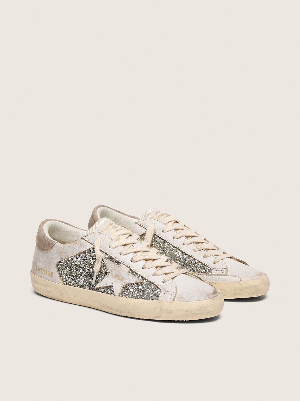 GOLDEN GOOSE SUPER-STAR WHITE/PLATINUM/BEIGE