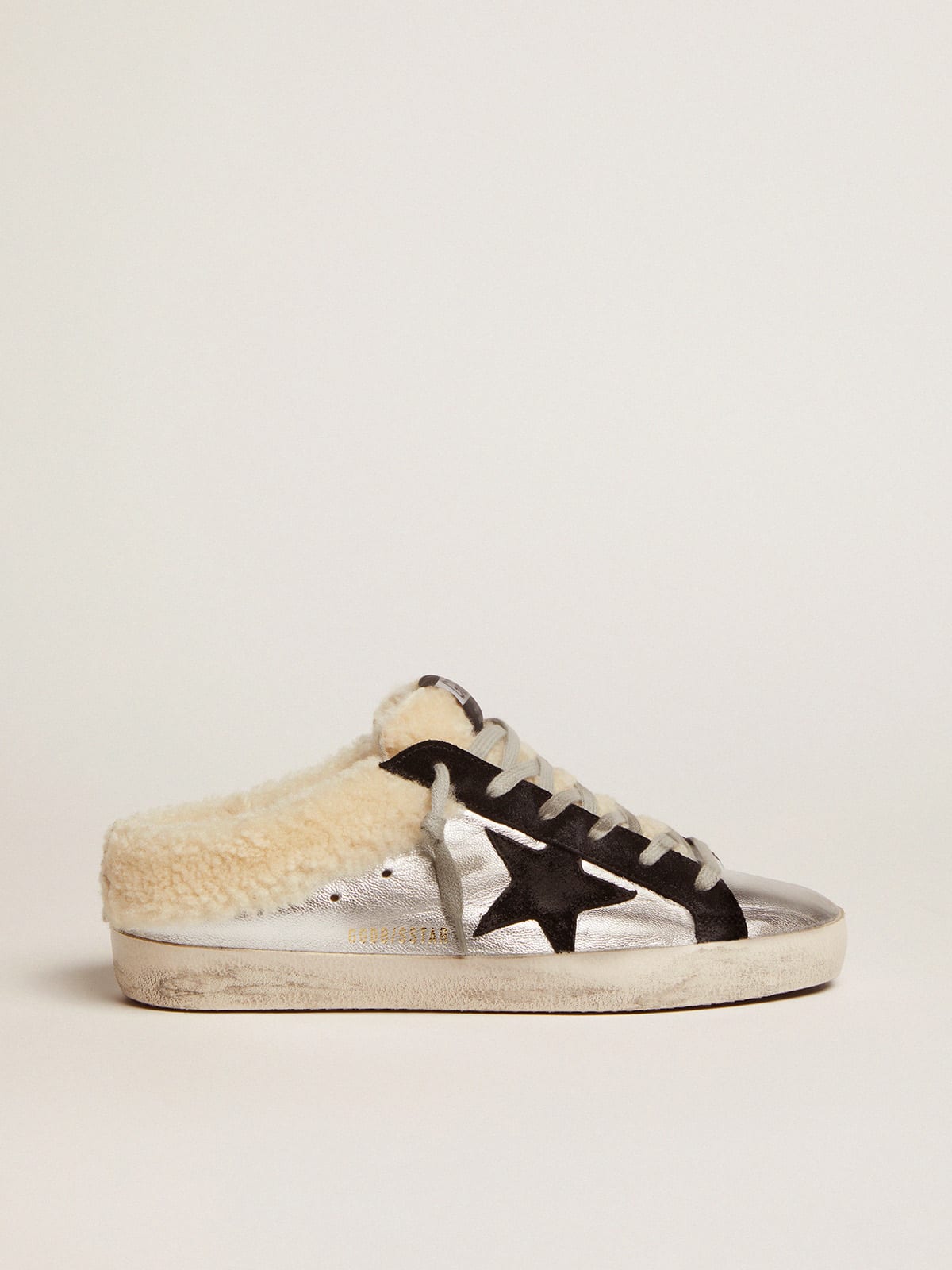 GODLEN GOOSE SUPER-STAR SABOT SILVER/BLACK/BEIGE