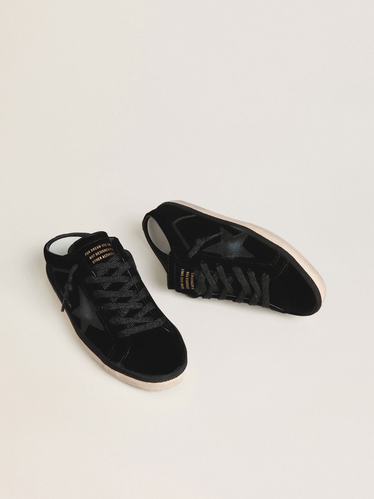 GOLDEN GOOSE SUPER-STAR SABOT BLACK GLITTER