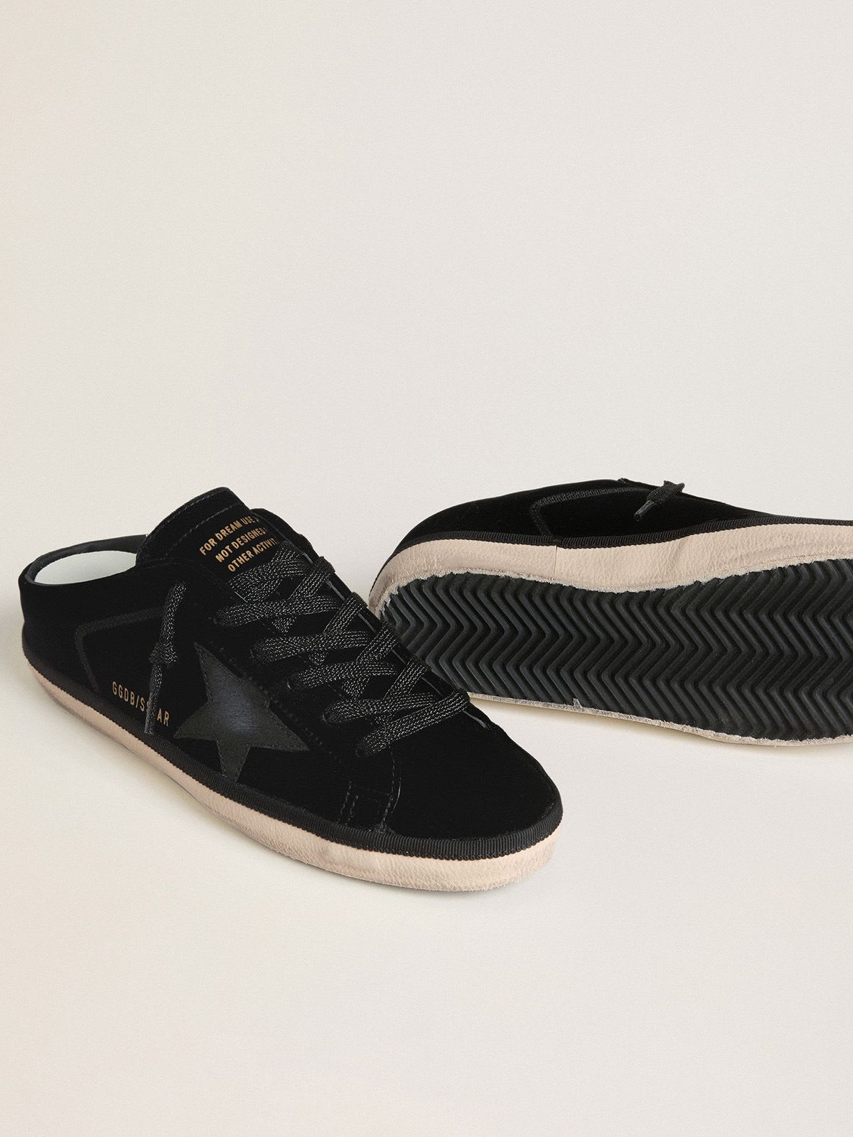GOLDEN GOOSE SUPER-STAR SABOT BLACK GLITTER