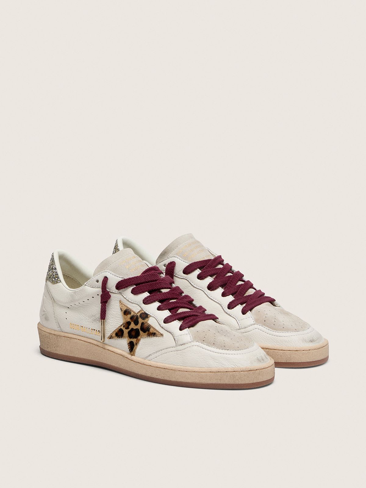 GOLDEN GOOSE BALL-STAR PLATINUM GLITTER LEOPARD STAR