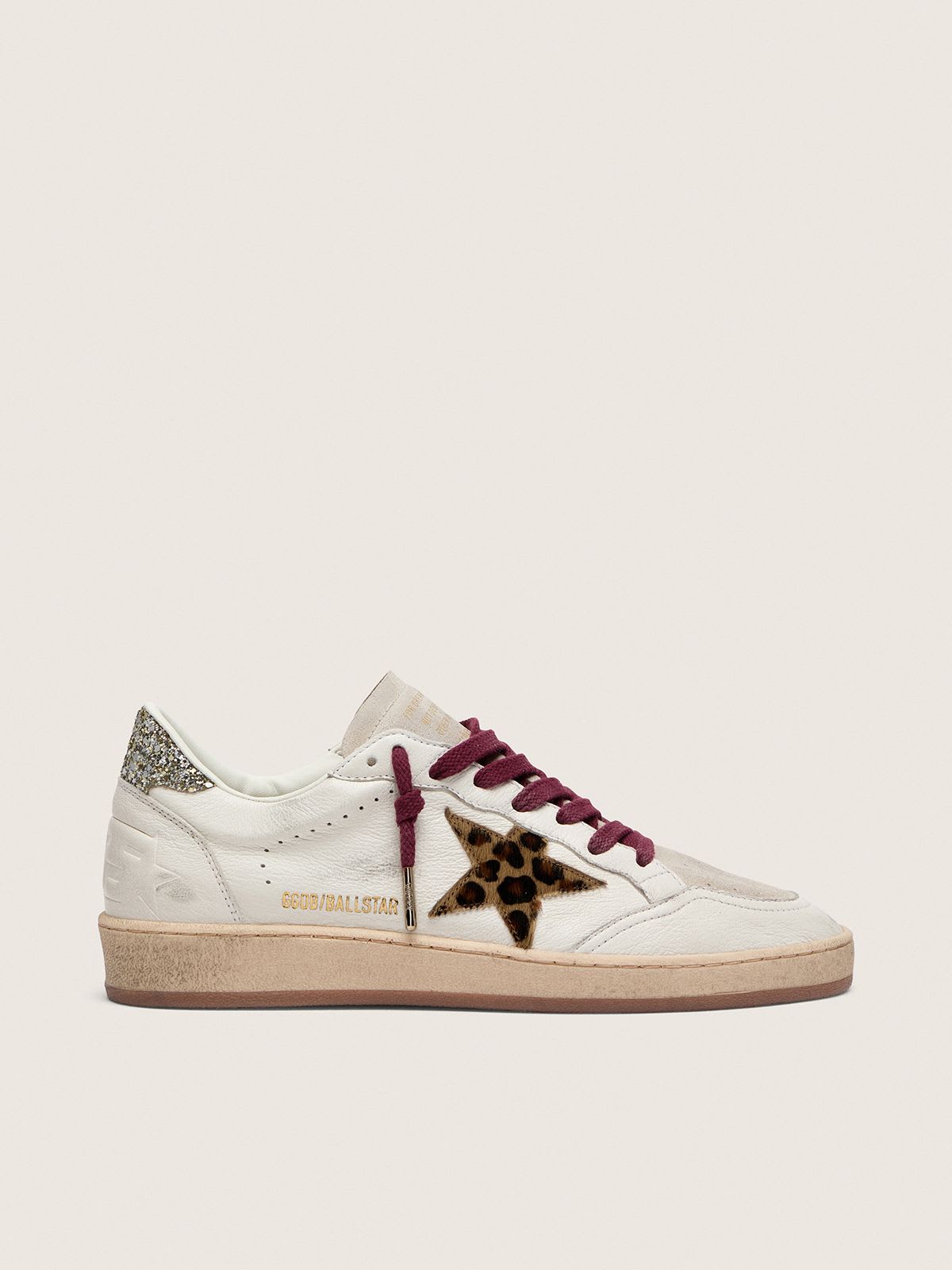 GOLDEN GOOSE BALL-STAR PLATINUM GLITTER LEOPARD STAR