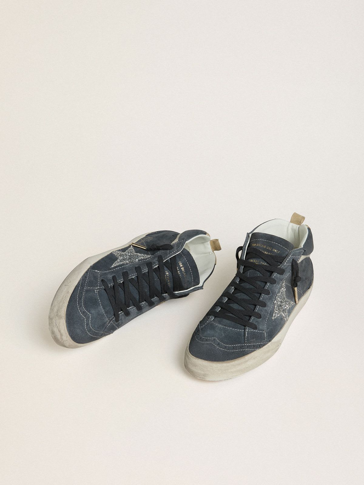 GOLDEN GOOSE MID-STAR BLUE/SILVER SUEDE