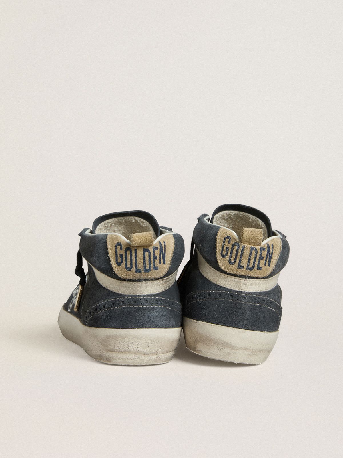 GOLDEN GOOSE MID-STAR BLUE/SILVER SUEDE