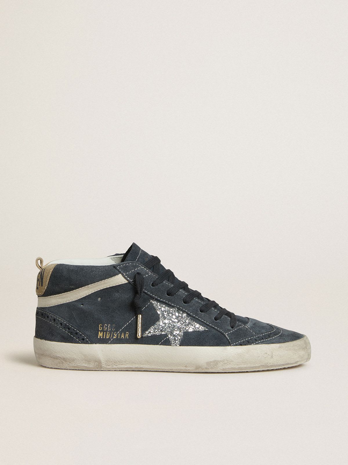GOLDEN GOOSE MID-STAR BLUE/SILVER SUEDE