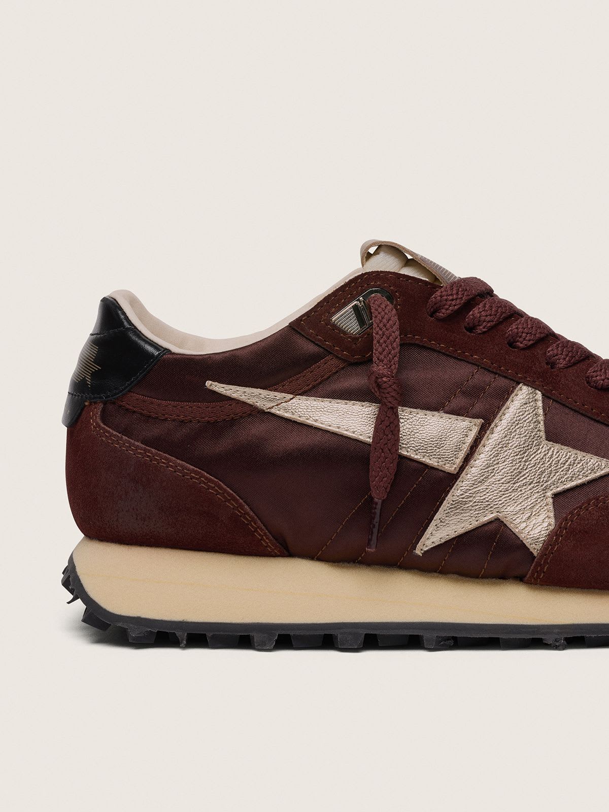GOLDEN GOOSE RUNNING MARATHON BROWN/PLATINUM