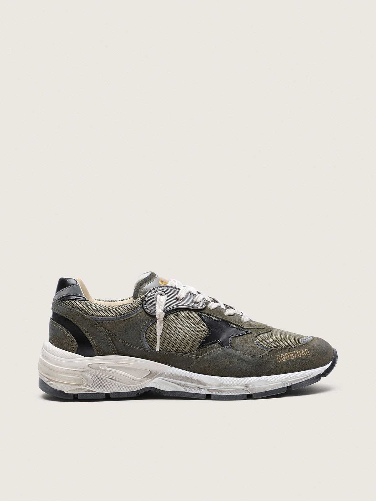GOLDEN GOOSE RUNNING DAD OLIVE GREEN