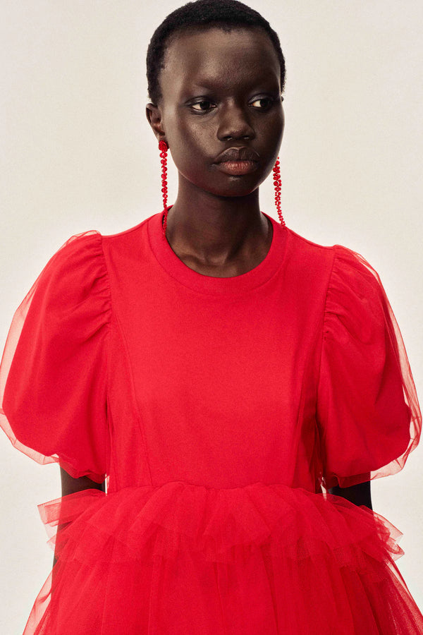 SIMONE ROCHA RED DRIP EARRINGS